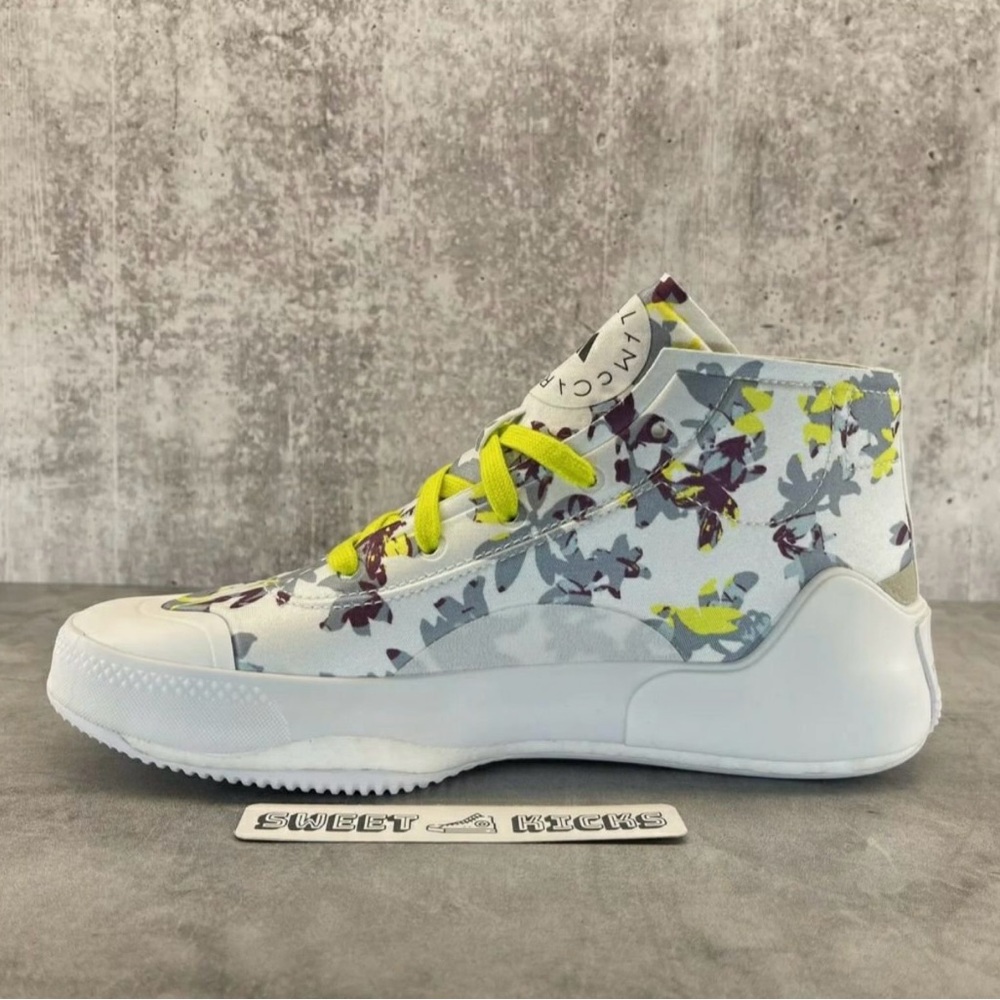 Adidas by Stella McCartney Floral High-Top Sneakers - White and Yellow - Picture 4 of 9